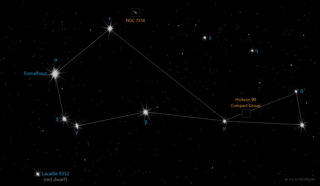 Constellation Piscis Austrinus the Southern Fish Star Map
